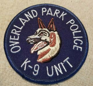 Ks Overland Park Kansas K - 9 Unit Police Patch