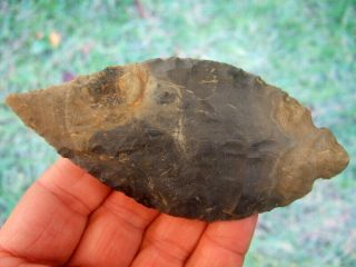 Fine 4 7/8 Inch Kentucky Turkeytail Point With Insight Arrowheads Artifacts