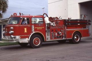 Jacksonville Beach Fl E1 1981 American Lafrance Pumper - Fire Apparatus Slide