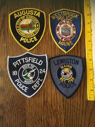 4 Police Patches From Maine,  One Is
