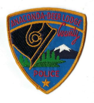 Anaconda - Deer Lodge County Mt Montana Police Patch -