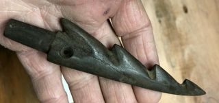 Ancient Bone Harpoon Point St.  Lawrence River Canada 4 - 3/4” Drilled