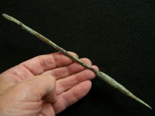 Very Rare Authentic Old Copper Culture Effigy Hair Pin From Gogebic Co.  Mich.