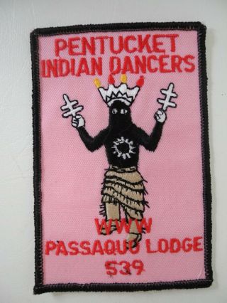Pentucket Indian Dancers Passaquo Lodge 539 Bsa Boy Scouts Of America Pink Patch