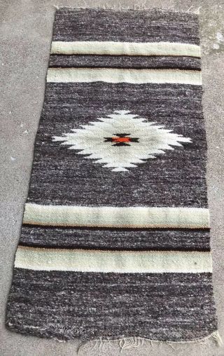 Old Navajo Indian Rug Calm Colors 58” X 28”