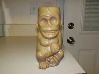 Rare Munk Tiki Skull Monkey Tiki Mug Brown Color C.  2003