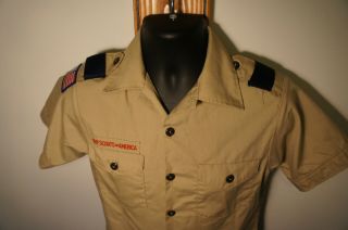 True Vintage Bsa Boy Scout Uniform Shirt Boyscout Youth Large Vtg Retro S85