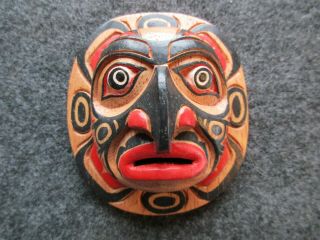 Classic Northwest Coast Design,  Carved Wooden Mask,  Sun Effigy Wy - 03466b
