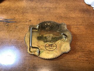 1987 Las Vegas NFR National Finals Rodeo Belt Buckle Gist Silver & Gold Plated 3