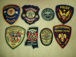 8 Different Mississippi Police Patches
