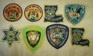 8 Different Louisiana Police & Sheriff Patches