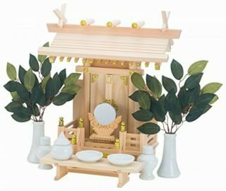 Shinto Altar Wooden Kamidana Home Size Hinoki Cypress 40x36x21cm 4993896101752