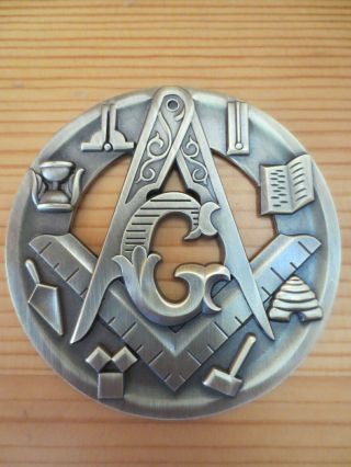Masonic Auto Car Badge Emblems Mason E33 Compass And Square Tools Hollow Out 3d