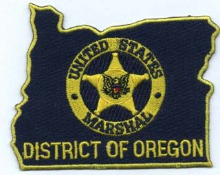 Commemorative Patch: U.  S.  Marshal District Of Oregon - State Shaped