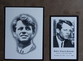 Robert F.  Kennedy Funeral Prayer Cards (2) Large And Small