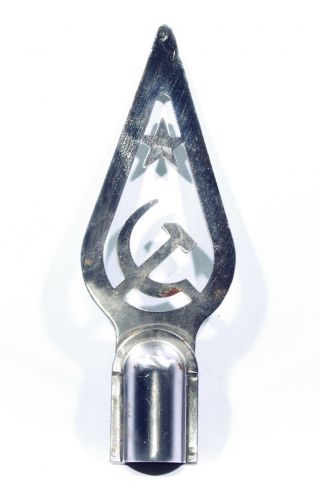 Soviet Flag Tip Hammer And Sickle Star Metal Ussr Russian Banner Top
