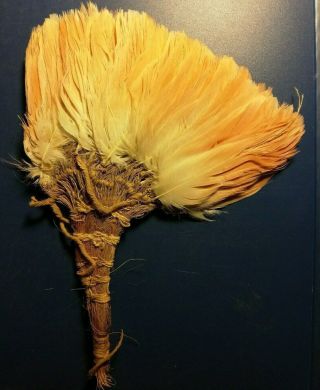 Interesting Authentic Precolumbian Feather Fan.  Huari Culture 1200 Ad