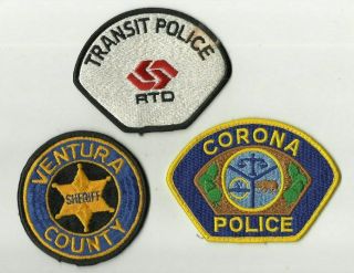 Rtd Transit / Corona / Venture (california) Police/sheriff Patches