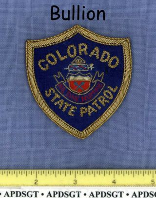 Colorado State Patrol (bullion Metal Wire) Highway Police Patch Winged Wheel