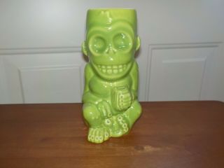 Rare Munktiki Skull Monkey Tiki Mug Lime Green