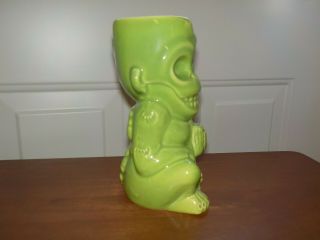 Rare Munktiki Skull Monkey Tiki Mug Lime Green 3