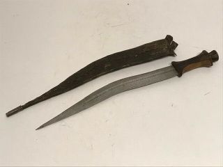 181007 - Tribal Old African Ethiopian Afar sword with leather case Ethiopia 2