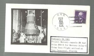 Chimp Enos - - Mercury Atlas 5 Capsule Arrives At Port Cape Canaveral,  Feb 24.  1961