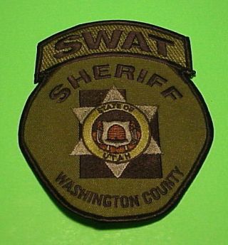 Washington County Utah Swat (subdued Green) Police Patch