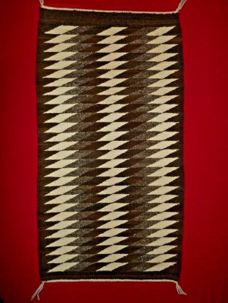 Navajo Navaho Indian Rug/runner/weaving.  Stacked Rhomboids.  Excond.  Nr