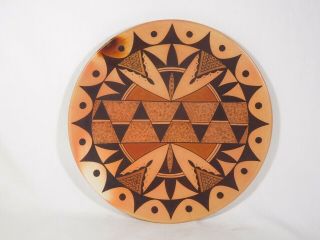 Hopi Indian Pottery Plate By Award Winning Stetson Setalla " Hairline Crack "