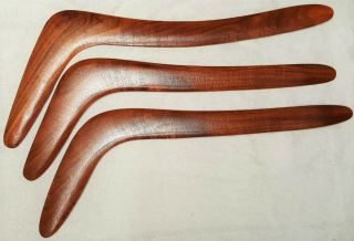 Hooked Aboriginal Hunting Boomerang - Black Wattle Timber