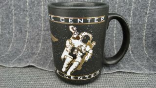 Very Cool Nasa Kennedy Space Center Black Coffee Mug W/space Station 14oz