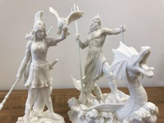 Set Of 3 Poseidon,  Athena And Hades & Greek Gods Statue Sculpture