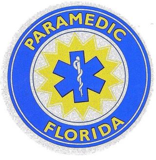 Florida Paramedic 4 " Diameter Highly Reflective Decal With Star Of Life