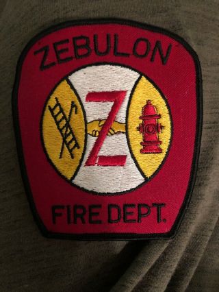 Zebulon Nc Fire Department Patch 4 - 1/2 X 4” Rescue Emergency Usa