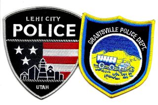 2 Utah - Grantsville Police - Covered Wagon & Lehi City Police