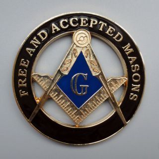Masonic Auto Car Badge Emblems Mason E40 Black And Accepted Masons