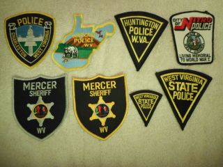 8 Different West Virginia Police & Sheriff Patches