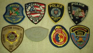 8 Different Oklahoma Police & Sheriff Patches