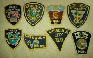 8 Different Montana Police Patches