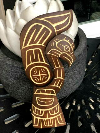 Northwest Coast Native Art Elder Eagle Squamish Nation Sculpture Carving