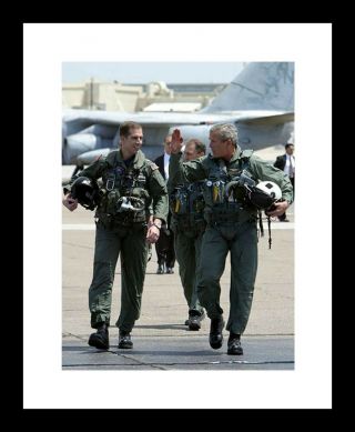 President George W.  Bush 8x10 Photo Print In Combat Flight Suit Us Air Force