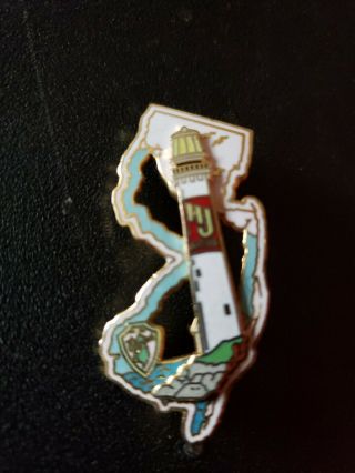 Jersey State Jaycees Lapel Hat Pin With Lighthouse