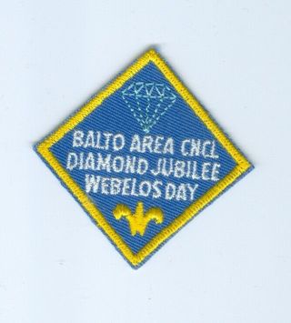 Baltimore Area Council Diamond Jubilee Webelos Day Patch