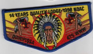 Oa Lodge 479 Quinipissa Flap S35 Noac 1998 Istrouma Area Council [h4902]