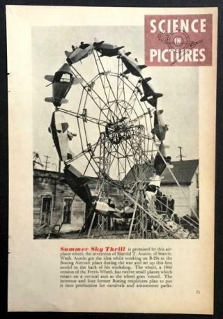 Aer - O - Plane Ferris Wheel Ride 1946 Amusement Corporation Harold T.  Austin