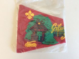 Bsa Vintage Boy Scouts Gilwell Park Pennant Jim Green Gate,  Wood Badge,