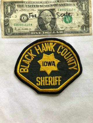 Black Hawk County Iowa Police Patch (sheriff) Un - Sewn Great Shape