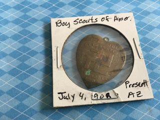 1908 Boy Scouts Of America Heart Shaped Medal With Swastika