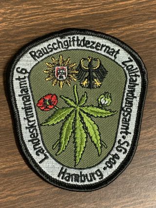 Hamburg Germany Narcotics/customs Police Patch